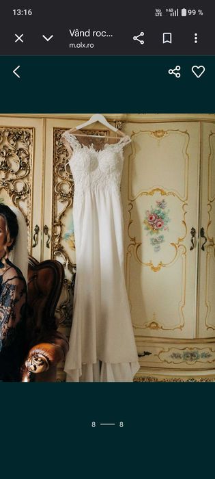 Rochie de mireasa sirena cu trena lunga