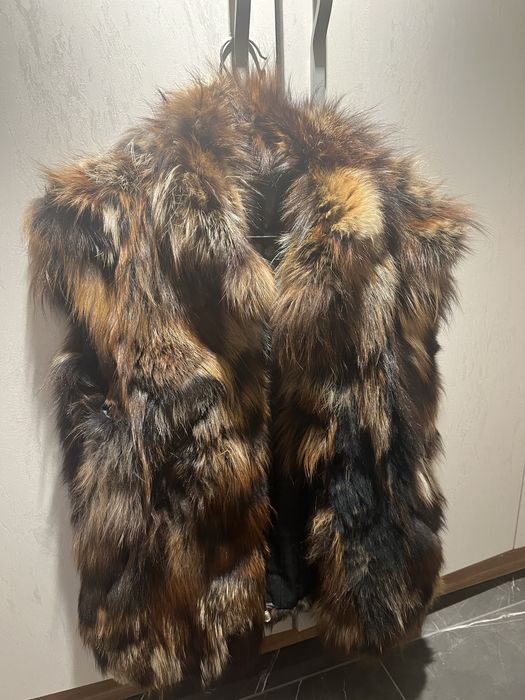 Елек от естествен косъм на лисица