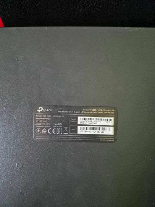 TP-Link TL-SG3210 (T2500G-10TS), JetStream 8-Port Gigabit L2 Lite Managed Switch with 2 SFP Slots