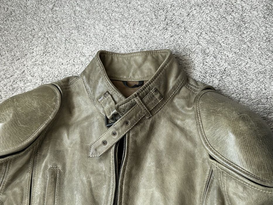 Belstaff  Мото естествена кожа  Дерматинено Зелено Яке  L