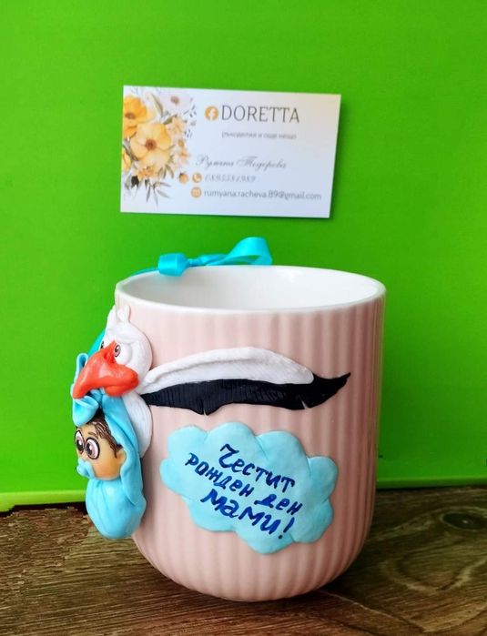 Чаши с декорация от полимерна глина