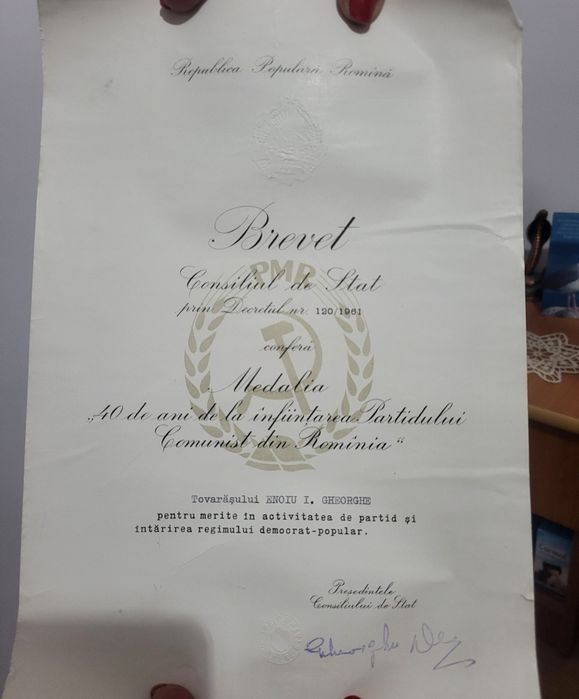 Titluri si decoratii perioada comunista