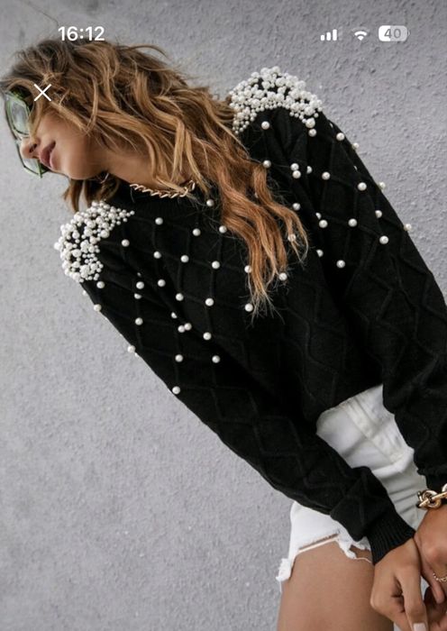 Дамска блуза със перли размер S