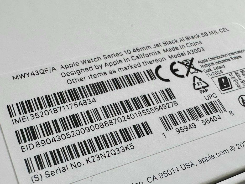 Apple Watch Series 10 46mm Jet Black Батерия 100%