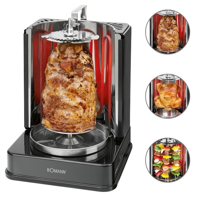 Електрически вертикален грил за шипове,пиле,дюнер и други