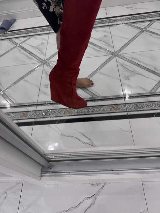 Сапожки осенние замшевые