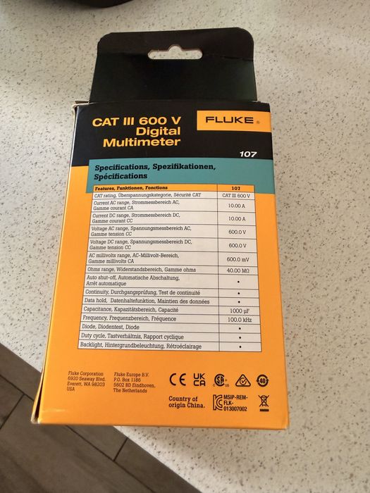 Vând multimetru Fluke 107 – NOU, sigilat Pocket multimeter