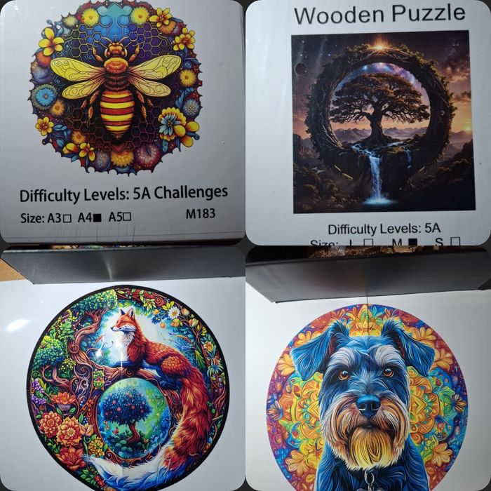 Дървен красив пъзел с две птици цветен. Различни видове