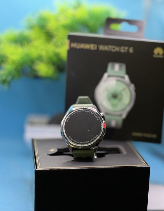 НОВ!!! Huawei Watch GT 6, 46MM, Stainless Steel Case, Green Strap