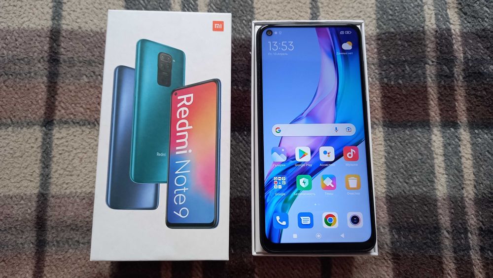 Xiaomi Redmi Note 9 (3гб/64гб) Android 12. с коробкой.