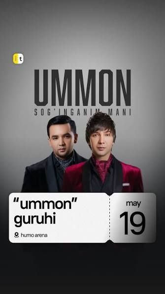 Ummon guruhi "So'ngi bor" konsert bilet