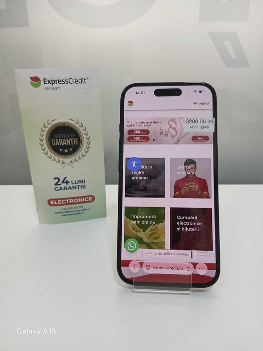 iPhone 16 128Gb 96% bateria (Ag46 Barlad B.4277) Garantie 2 ani