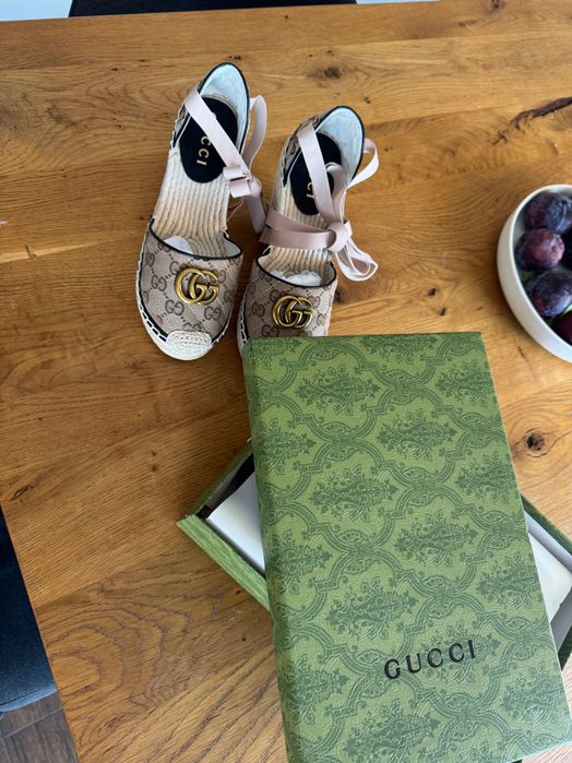 Gucci дамски сандал еспадрили платформа wedge sandal