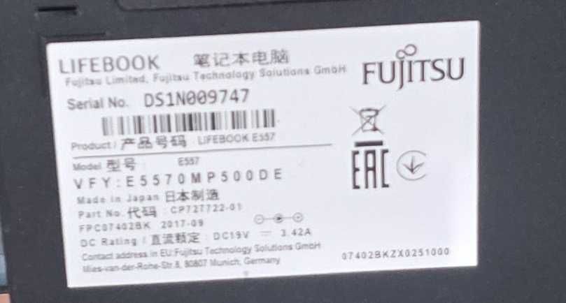 Laptop core i5 gen 7 - Fujitsu Siemens E557  - functional perfect