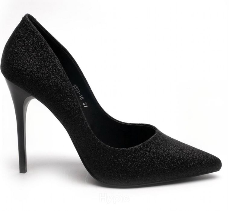 Брокатени черни токчета