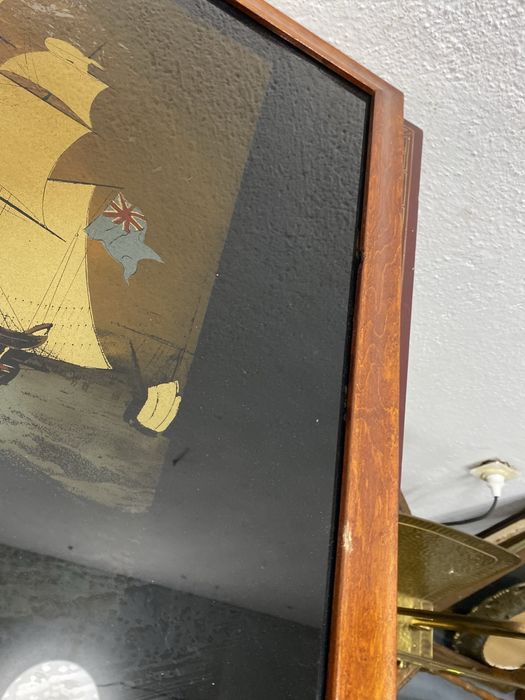 Англия обратна рисунка върху стъкло кораб The Daniel Enderby 1950