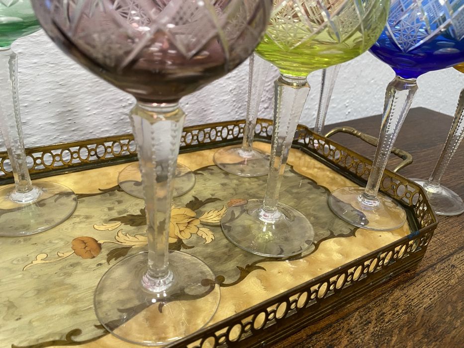 Кристални чаши за вино на бохемия