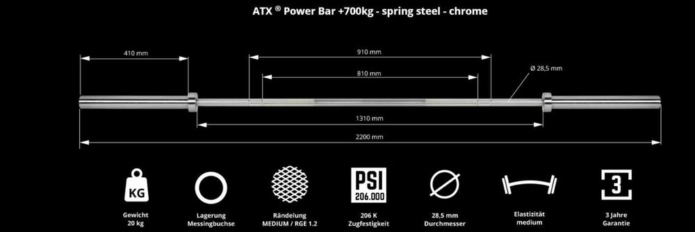 Power Bar Олимпийски Лост 220 см, 20 кг | Фитнес Лост - Щанга | Лостове