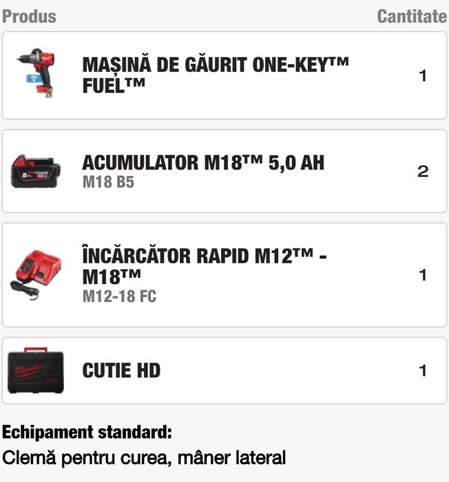 Masina găurit noua milwaukee m18onedd2 502x 2acum 5ah, încarc rapid