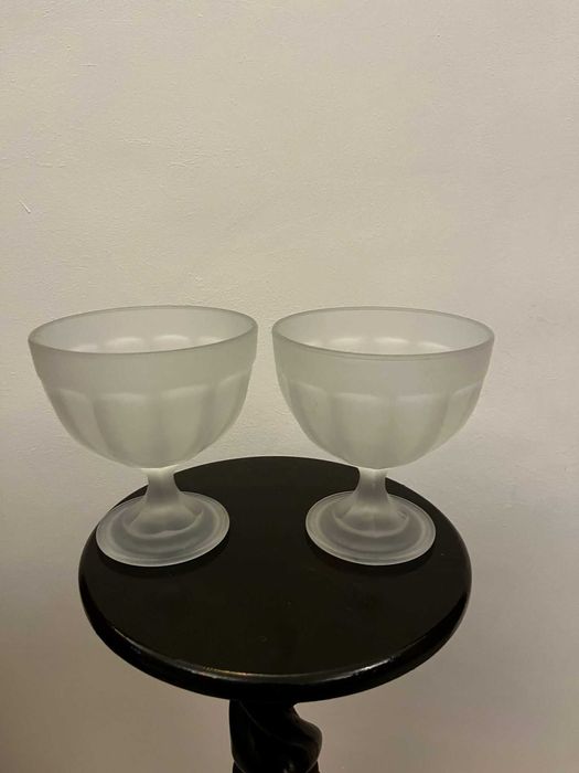 Set doua cupe cristal bizonat germania mari vechi bibelouri bibelou