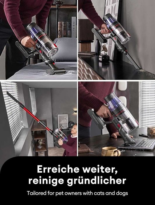 Вертикална безжична прахосмукачка Ultenic U16 Flex  550W, 50000Pa