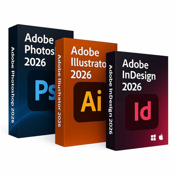 Pachet Adobe 2026: Photoshop, Illustrator, InDesign