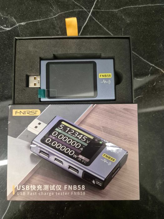USB тестер FNIRSI FNB58 за измерване на бързо зареждане (PD/QC)