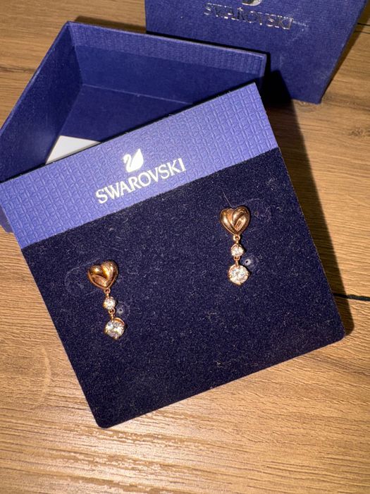 Обици Swarovski 18K розово злато