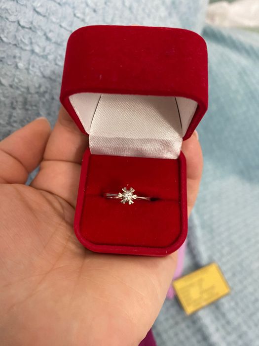 Inel aur alb cu diamant - mar.53-54