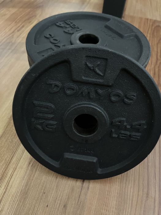 Set FITNESS - Bancă HAMMER + discuri fontă 48kg + bare