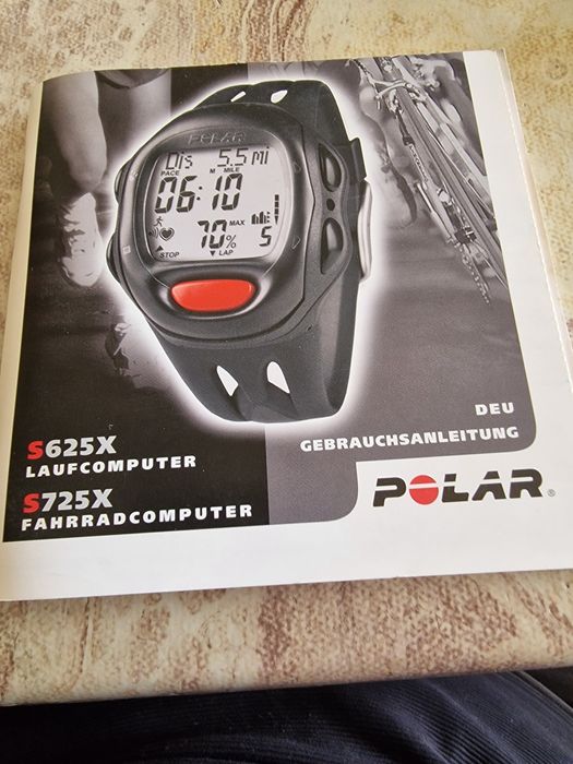 Ceas-computer ptr bicicletă  Polar S725X cu  suportul dedicat Polar și cartea tehnică