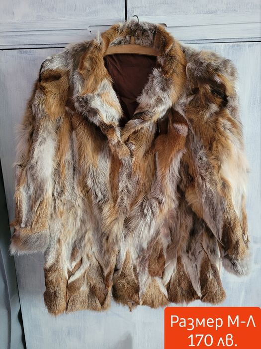 Дамско Палто естествен косъм размер Л