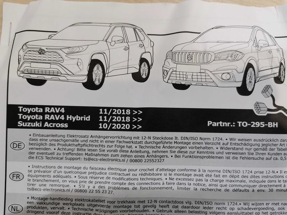Instalație electrică remorcă pentru Toyota RAV4 Hybrid