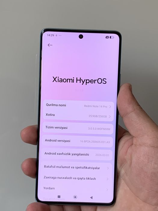 Redmi note 14 Pro 12+4/256 GB srochna sotladi