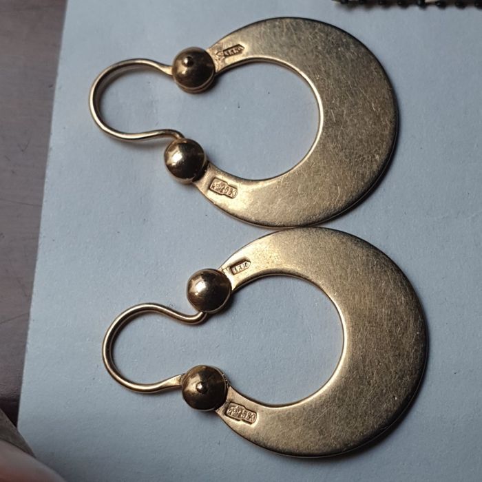 Ссср1973год редкие Винтажные Киевские заводские серьги 583пробы 
6.82г