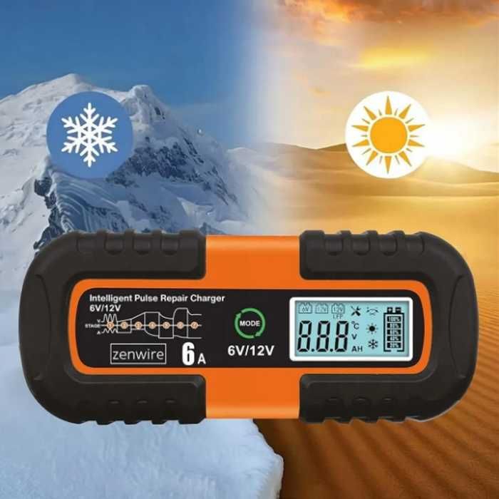 Зарядно за акумулатор с дисплей, 6A / 6-12V
