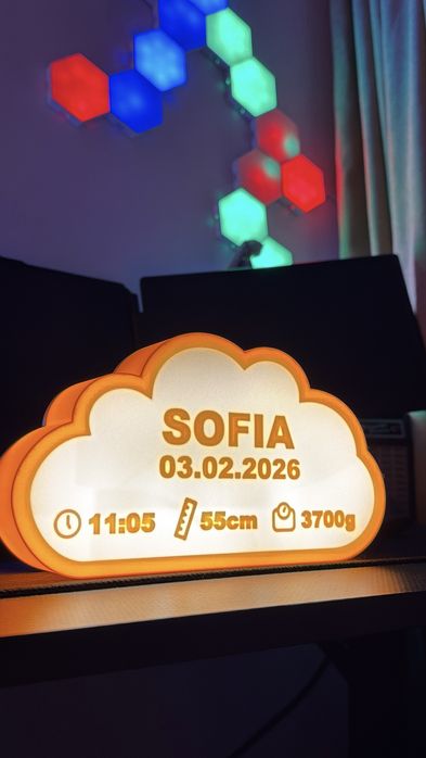 Lightbox led USB - cadou nou nascut