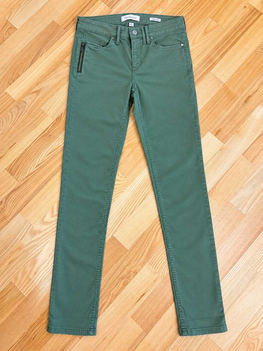Blugi Calvin Klein Jeans damă Ultimate Skinny, verde kaki/salvie, bumbac, mărimea M