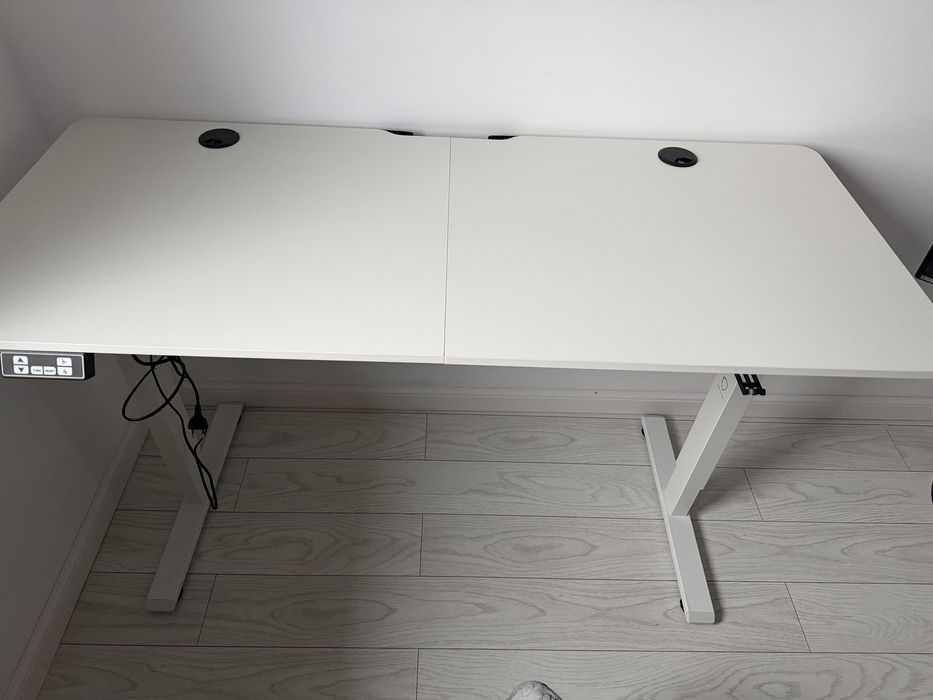 Birou electric reglabil 140x60x75 alb