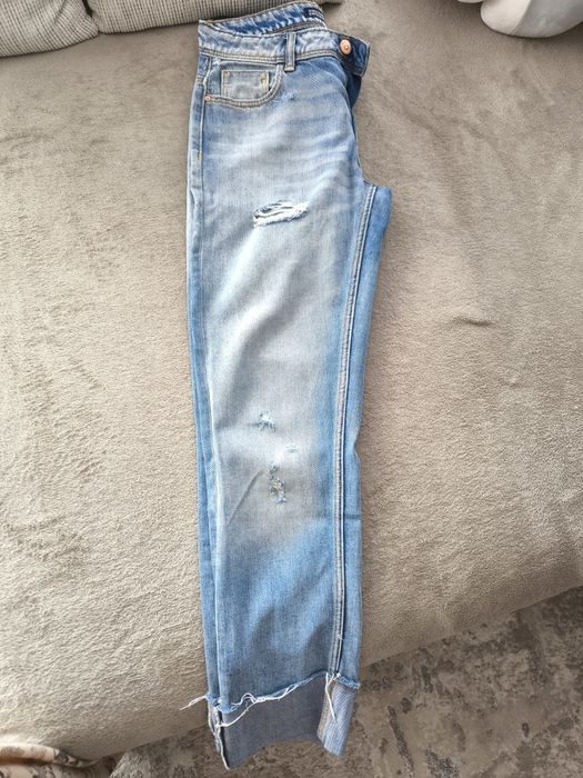 Jeans Zara TRF Distressed – Croi Drept/Boyfriend – Mărimea 34