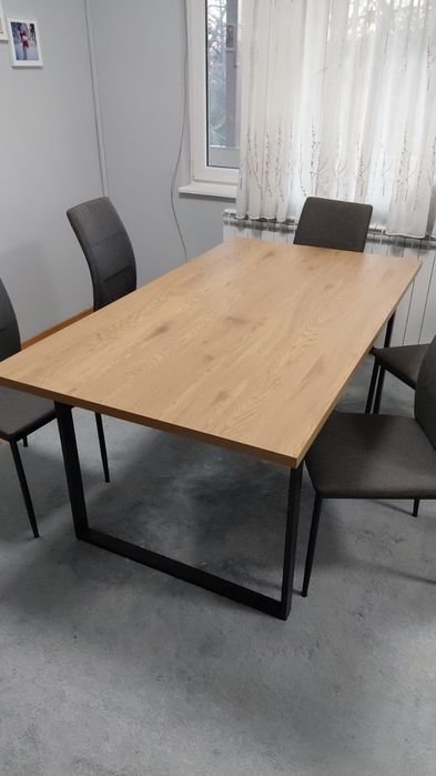 Tрапезна маса светъл  дъб/черно 160*90 Jysk AABENRAA