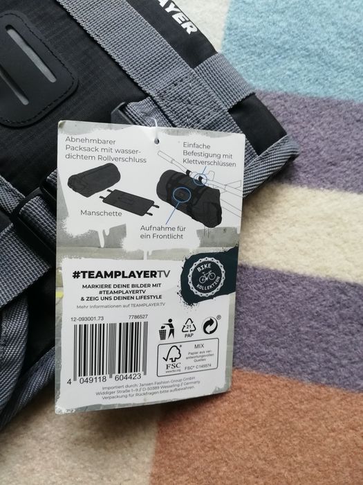 Husa / manschette susținere ghidon bicicletă TEAMPLAYER 9L (doar sistemul de montare)