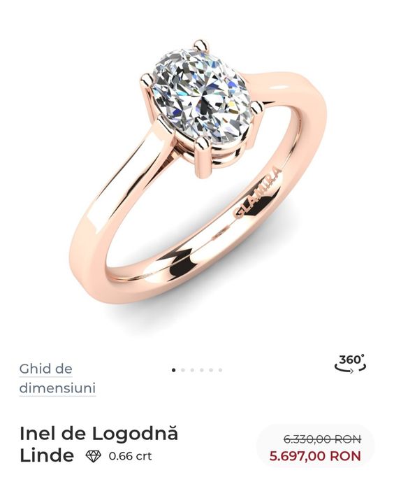 Inel de Logodna Linde Glamira safir alb AAAA rose gold 18K