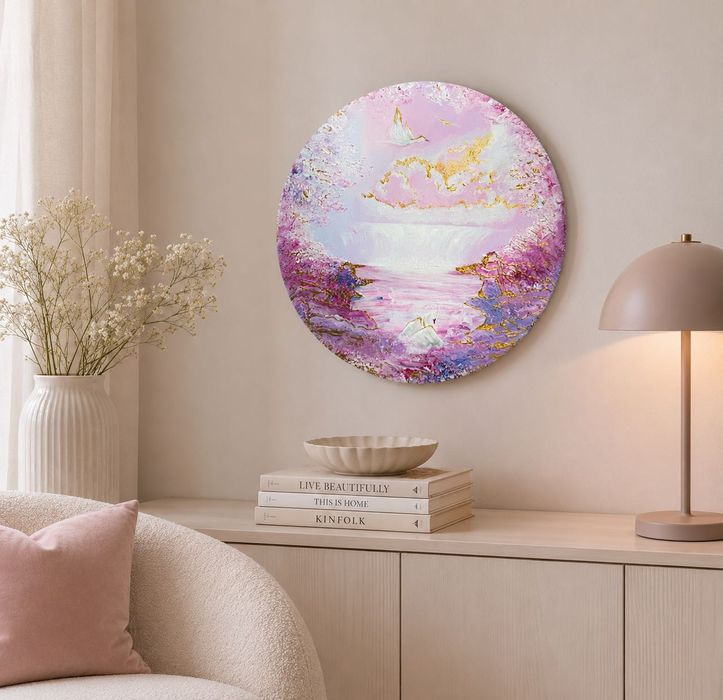 Картина "Pink reverie", текстурна живопис