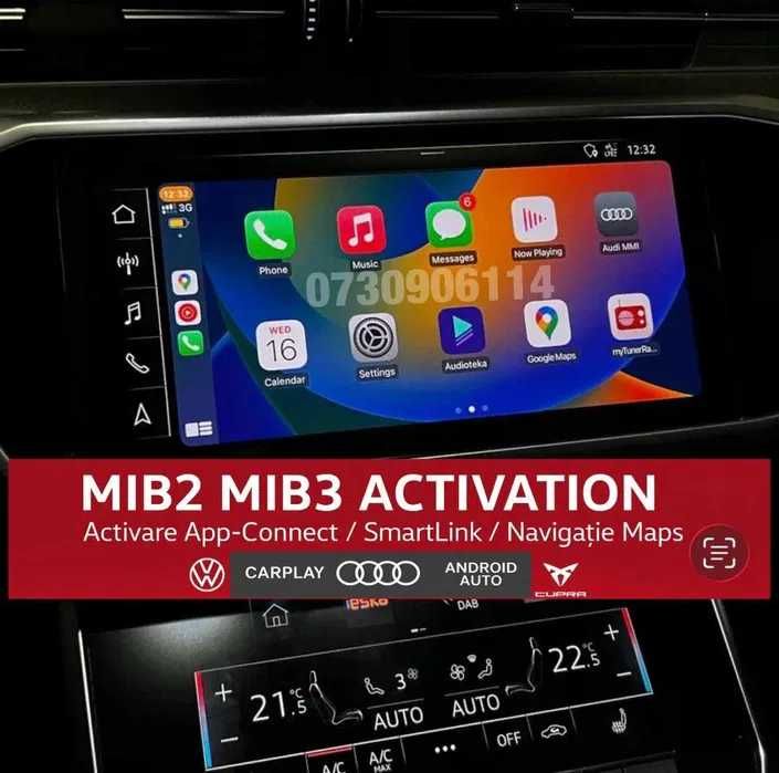 Cheie activare CarPlay, Android Auto A1,A6,A7,A8,Q3,Q7,Q8, 2018–2023