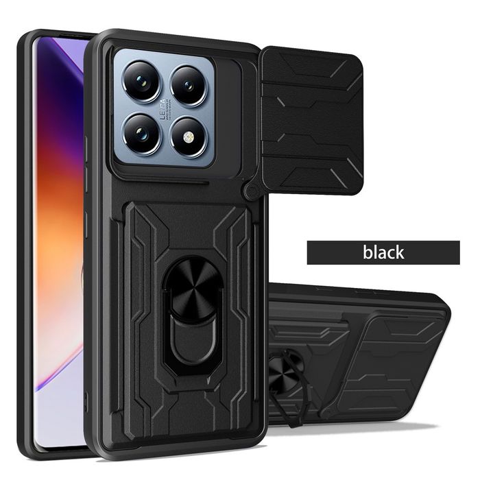 Xiaomi 14T / 14T Pro / RING CARD SLOT Удароустойчив кейс гръб с магнит