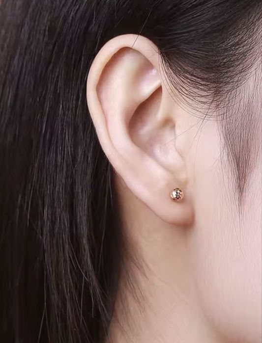 Нежни обеци STUDS Роза розово злато RGP 10к