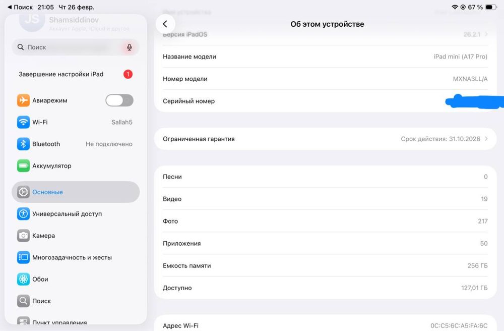 Ipad mini 7 256gb wifi