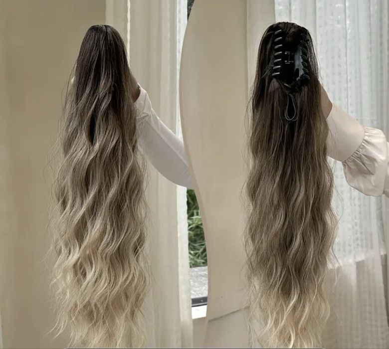 Удължение екстеншън за опашка от синтетична коса със захват шнола