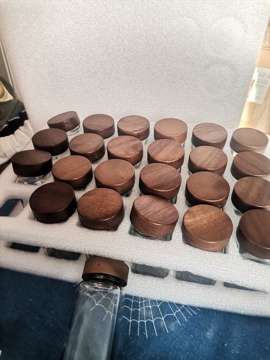 Стъклени буркани за подправки с етикет, 24 броя